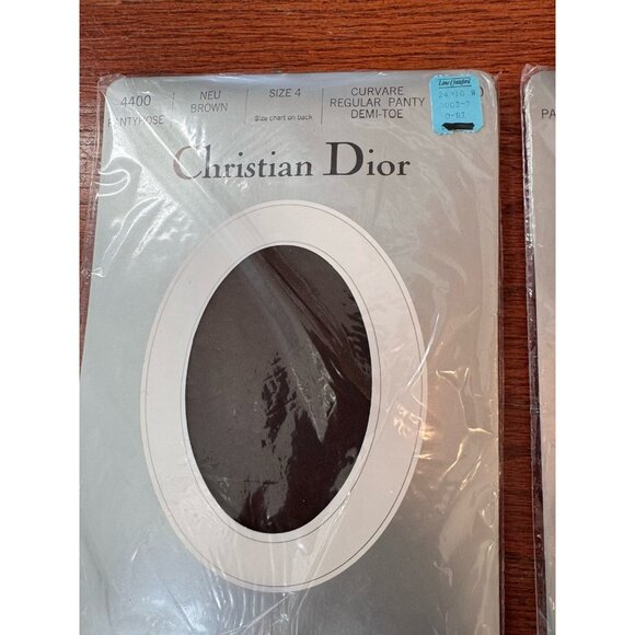 VTG NEW Christian Dior Pantyhose Lot of 7 Size 3 & 4 Brown Beige Black Navy - Picture 2 of 13